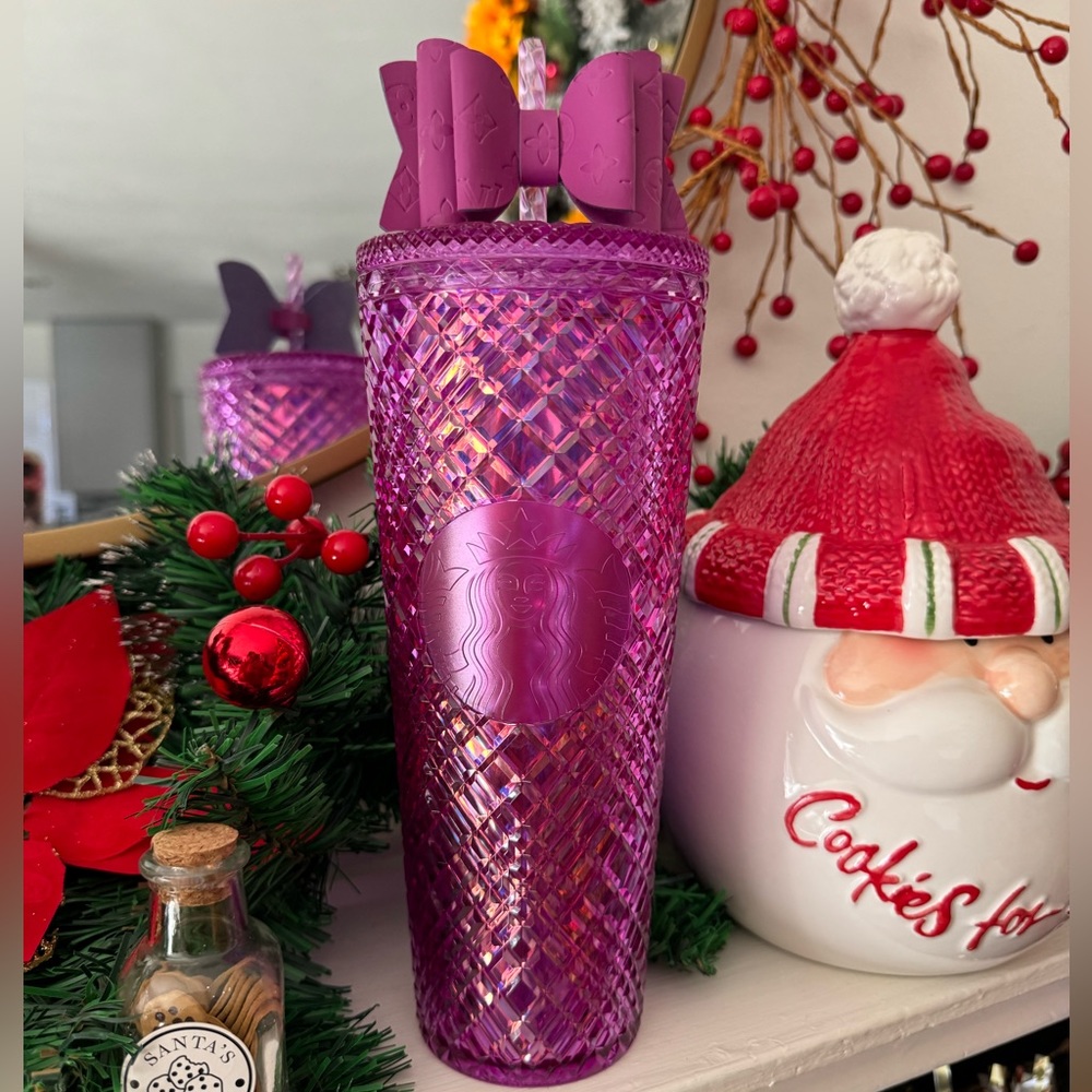 SOLD🌷💐 STARBUCKS pink magenta Valentine’s Day jeweled taffy tumbler ✨ - Picture 12 of 17